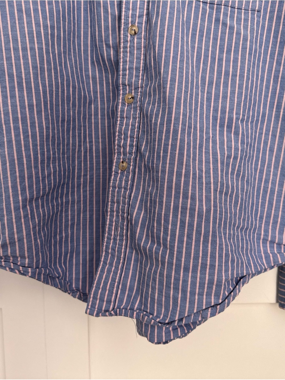 Donni x Nuuly Blue Stripe Relaxed Button-Up Shirt - Medium - Picture 8 of 9